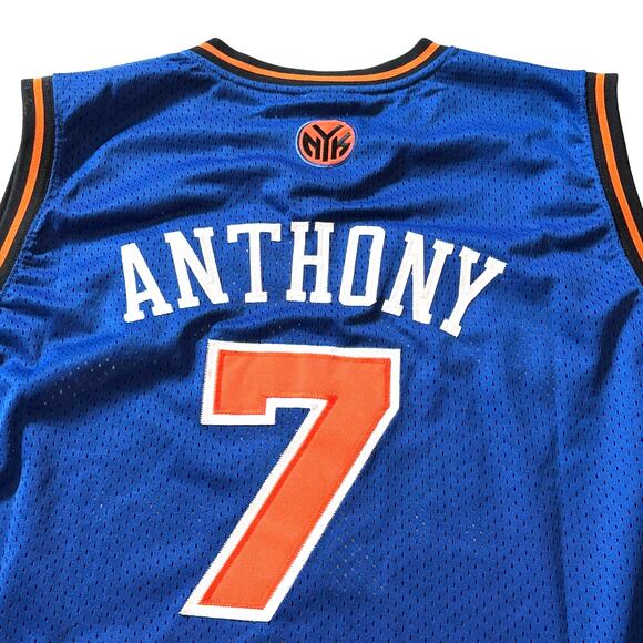 Adidas Carmelo Anthony New York Knicks #7 Basketball Jersey Blue 60 *FLAW* - Picture 4 of 12